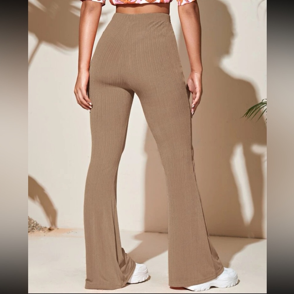 Flare leg solid pants